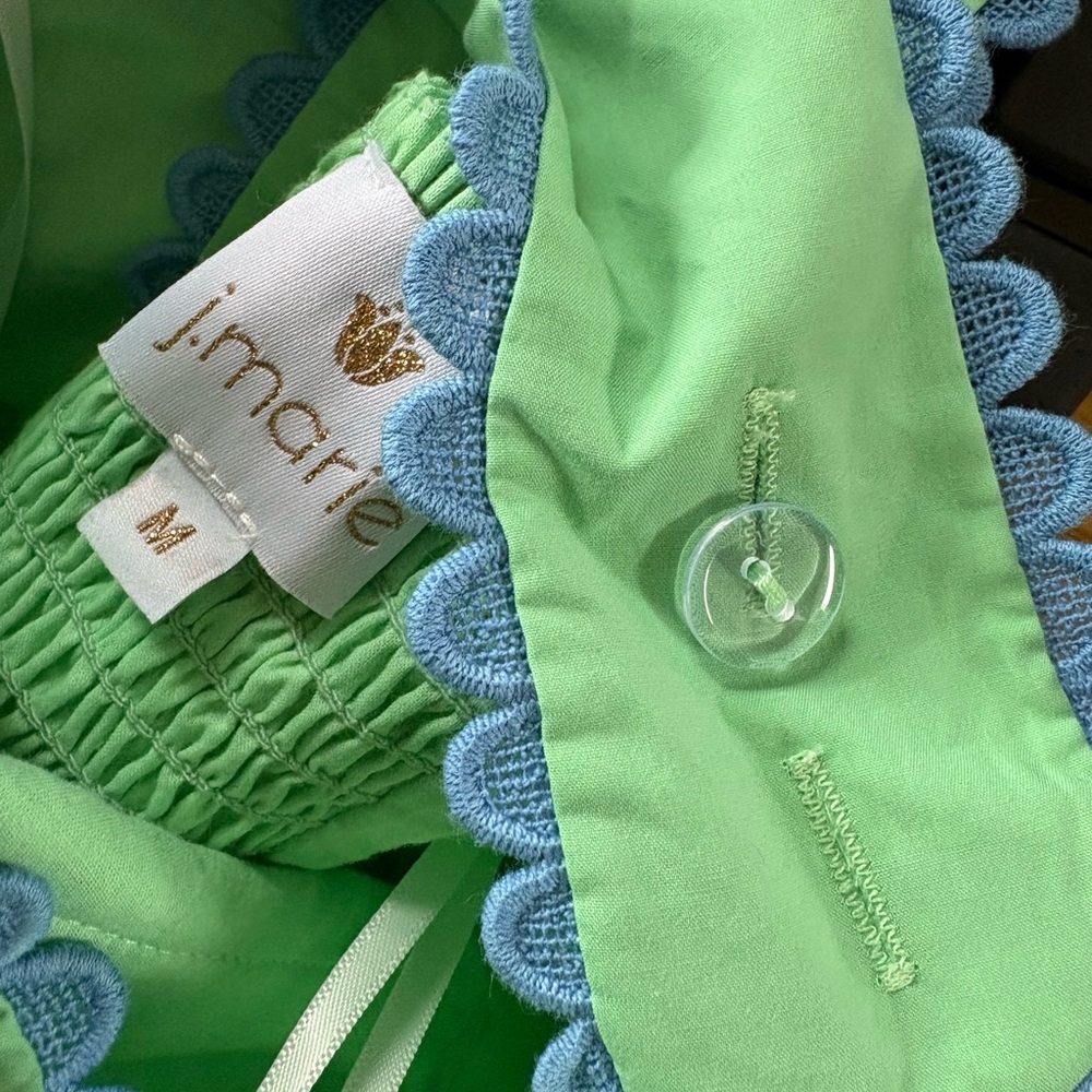 Green Ruched Ric Rac Halter Sundress - Picture 4 of 4